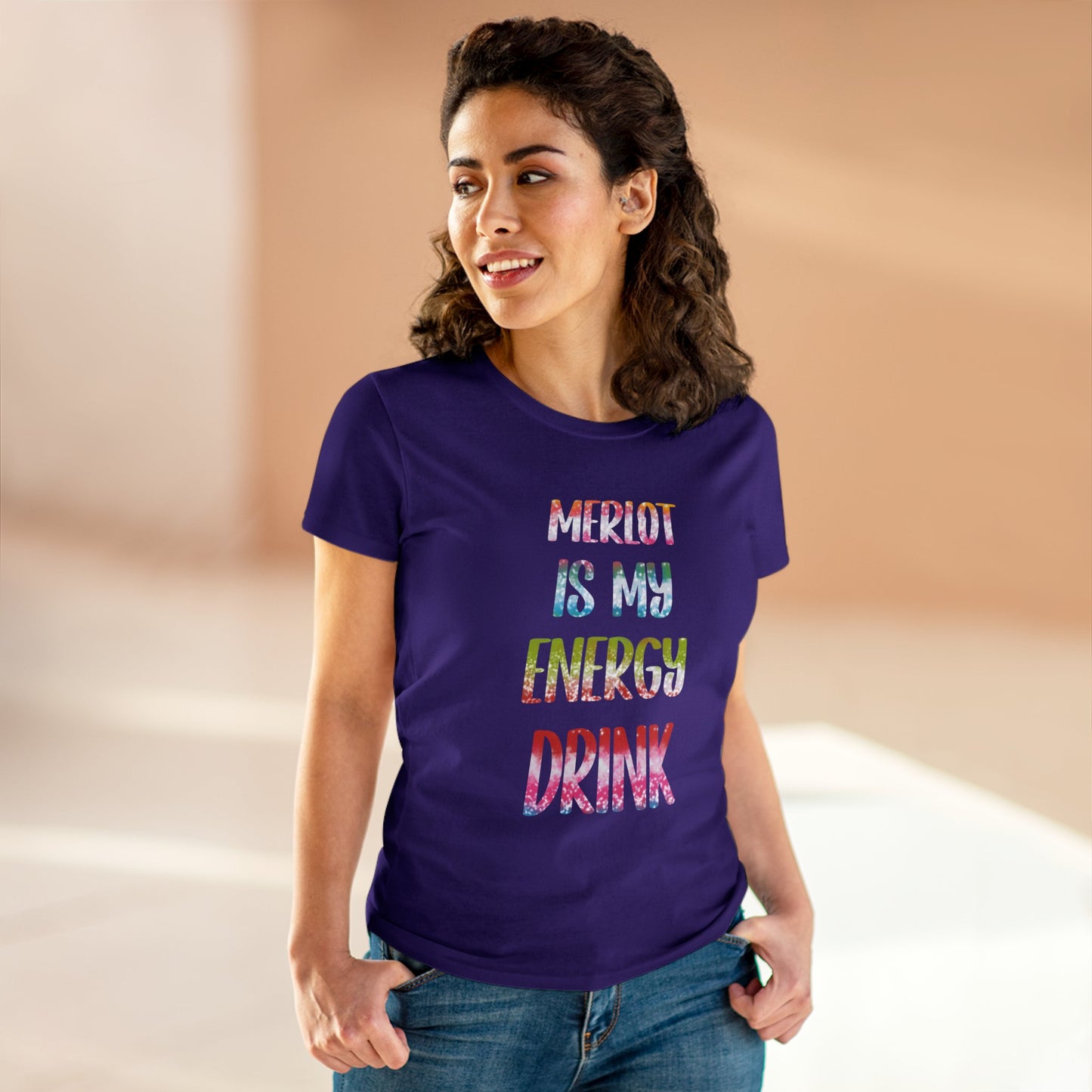 Merlot is My Energy Drink Women's Midweight Cotton Tee